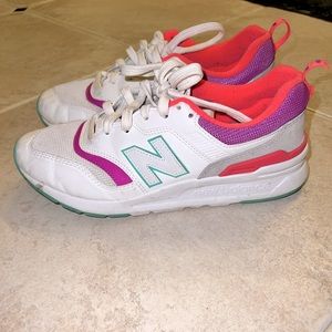 Neon New Balance tennis shoes